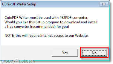 éviter d'installer PS2PDF dans Windows 7