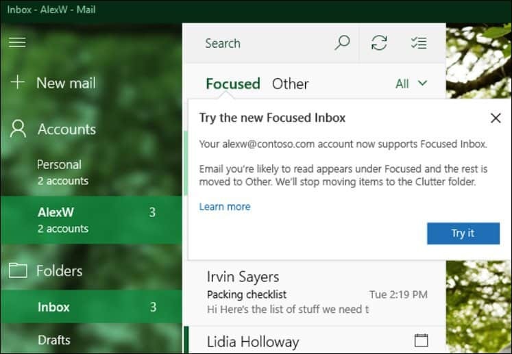 Microsoft lance d'importantes mises à jour des applications de messagerie et d'agenda Windows 10