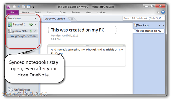 Synchroniser automatiquement OnEnote