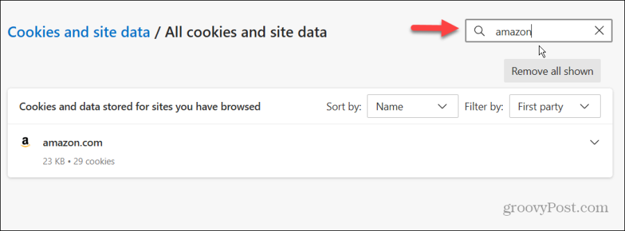 rechercher des cookies Microsoft Edge