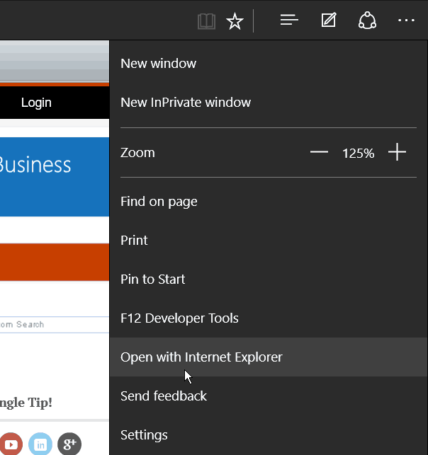 ouvrir avec IE Microsoft Edge