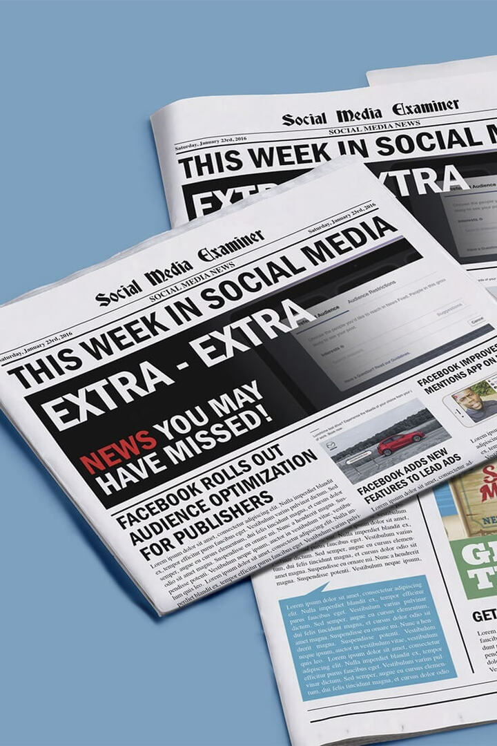 Optimisation de l'audience Facebook pour les éditeurs: cette semaine dans les médias sociaux: Social Media Examiner