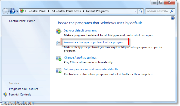 modification des associations de fichiers dans Windows 7