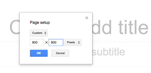 Choisissez la taille de votre graphique Google Slides.