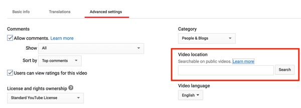 Ajoutez un emplacement à votre vidéo YouTube pour la rendre géographiquement consultable.
