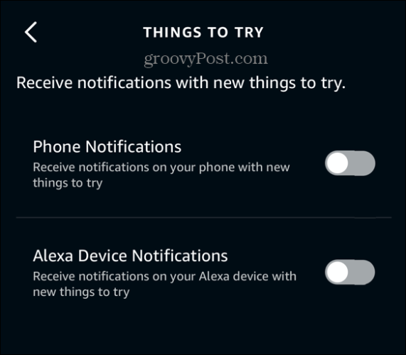 notifications de l'application Alexa désactivées