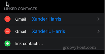 contacts liés sur iphone