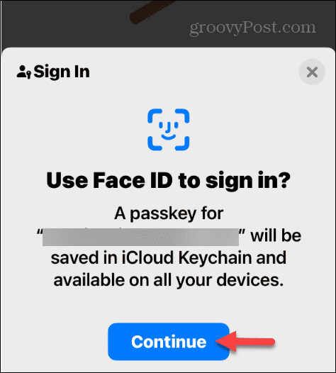 continuez à utiliser Face ID, connectez-vous avec des clés d'accès