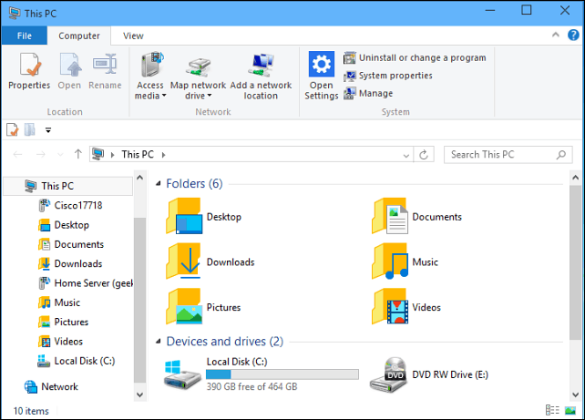 Rendre l'explorateur de fichiers Windows 10 toujours ouvert sur ce PC