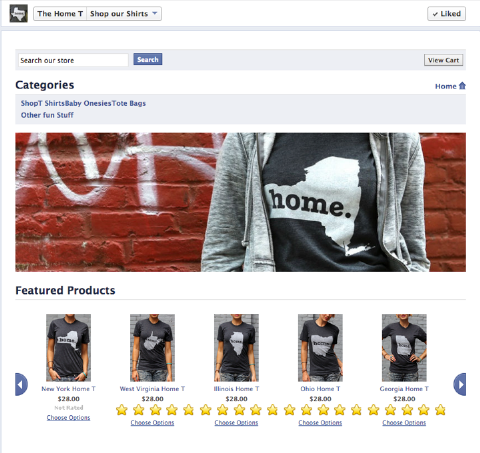 accueil bigcommerce t page facebook