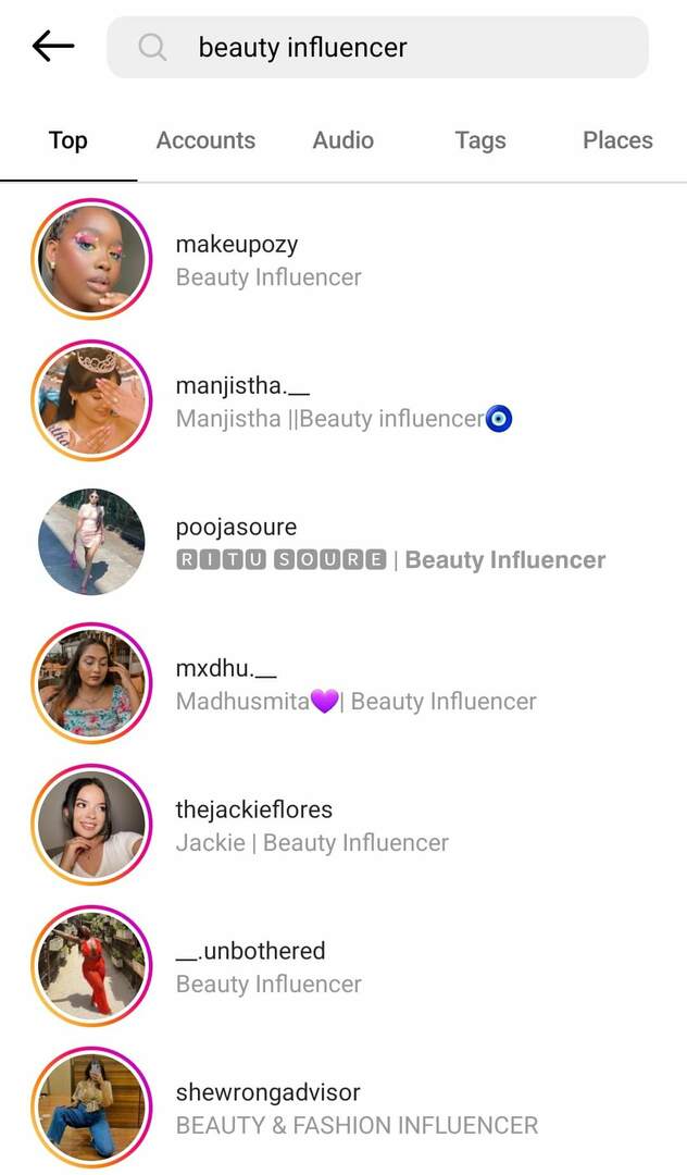 comment-trouver-des-partenaires-de-micro-influenceurs-sur-instagram-rechercher-beauty-influencer-example-1