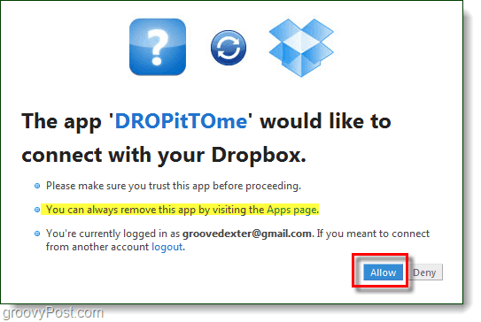 autoriser les utilisateurs à télécharger vers votre dropbox