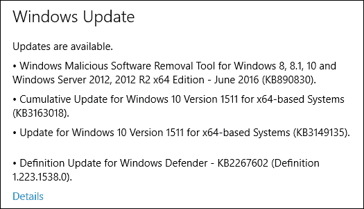 Nouvelle mise à jour PC Windows 10 KB3163018 Build 10586.420 disponible (Mobile aussi)