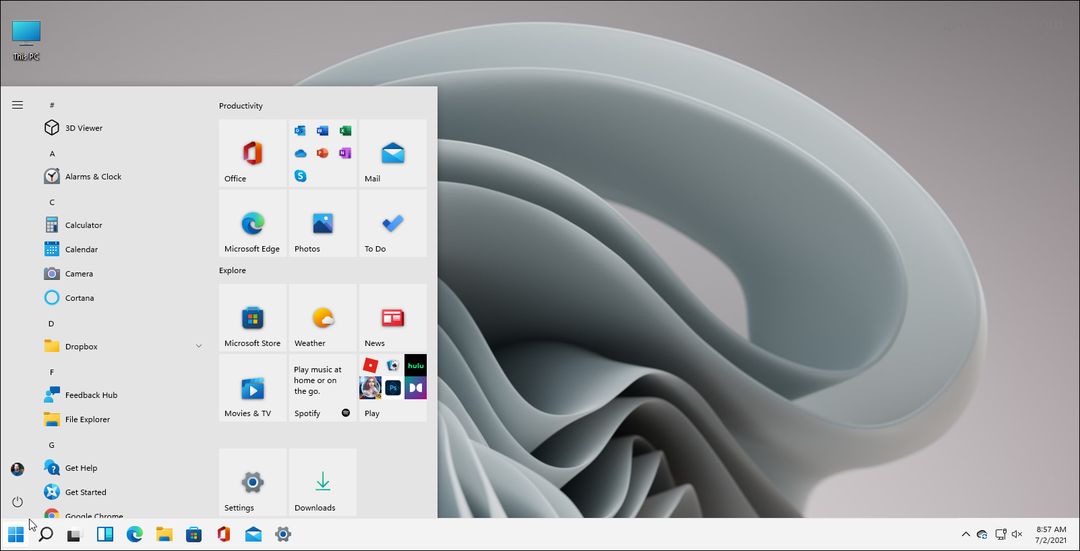 Restaurez le menu Démarrer classique de Windows 10 avec Live Tiles sous Windows 11