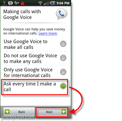 Préférence d'utilisation de Google Voice sur Android Mobile Config