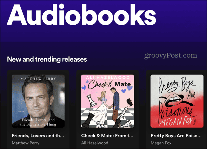 liste de livres audio Spotify