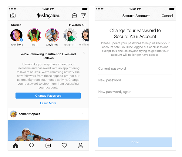 Instagram a annoncé qu'il commencerait à supprimer les likes, les suivis et les commentaires non authentiques des comptes utilisant des applications et des robots tiers pour augmenter leur popularité.