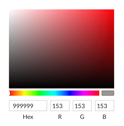 Sélectionnez les couleurs avec le sélecteur de couleurs ou entrez des codes hexadécimaux.