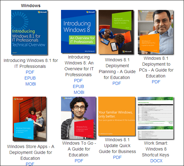 Collection d'eBooks Microsoft