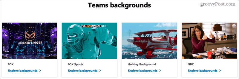 Site Web des arrière-plans Microsoft Teams