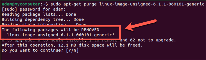 Ubuntu a supprimé le noyau