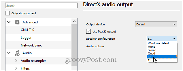 Audio ambiophonique 5.1 sur VLC