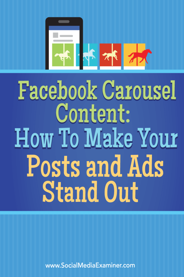 créer et utiliser des publicités et des publications de carrousel Facebook