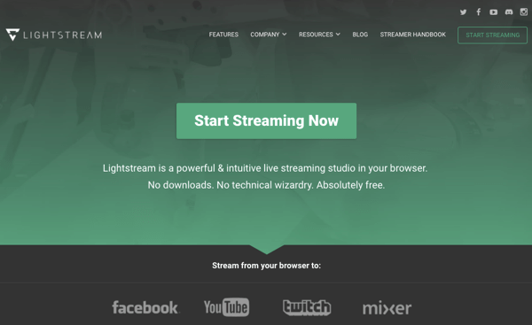 Lightstream vous permet de faire venir des invités et de partager votre écran, ainsi que d'ajouter des graphiques, des images et des vidéos.