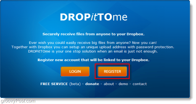 créer un compte de téléchargement dropittome dropbox
