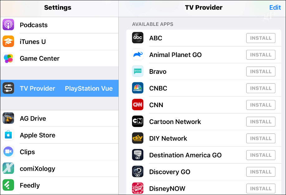 Fournisseur de télévision iOS Apps disponibles