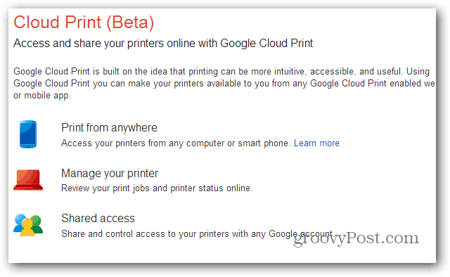 Imprimer à partir du Nexus 7 via Google Cloud Print