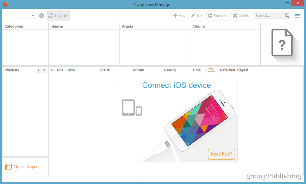 appareil ios connect musique de synchronisation 