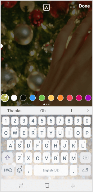 Les histoires Instagram choisissent la couleur du texte