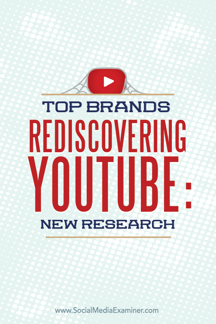 Les meilleures marques redécouvrant YouTube: nouvelle recherche: Social Media Examiner