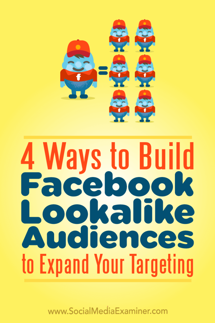 4 façons de créer des audiences similaires à Facebook pour élargir votre ciblage par Charlie Lawrance sur Social Media Examiner.