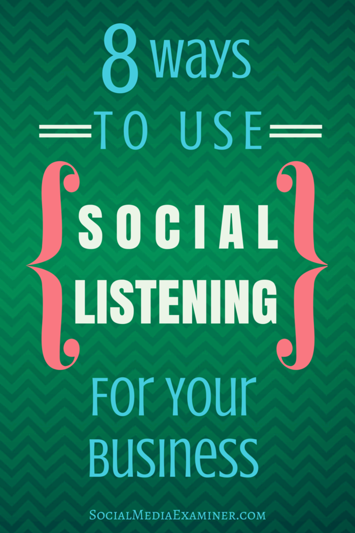 8 façons d'utiliser l'écoute sociale pour votre entreprise: Social Media Examiner