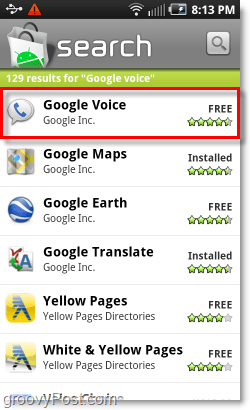 Mobile Android Market Google Voice