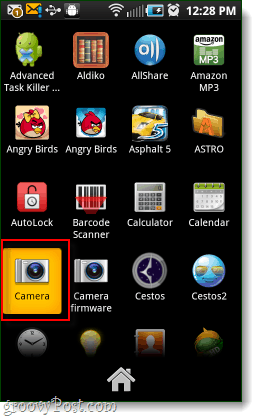 Application appareil photo Android dans le tiroir de l'application