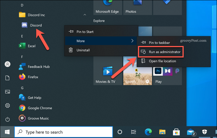 Exécuter Discord en tant qu'administrateur sur Windows 10