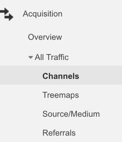 section acquisition google analytics