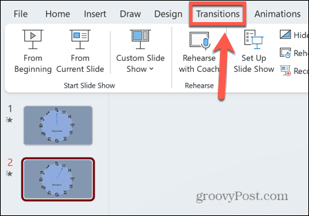 menu transitions powerpoint