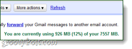 vous utilisez actuellement x espace dans gmail