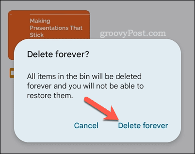 Supprimer définitivement les fichiers Google Drive