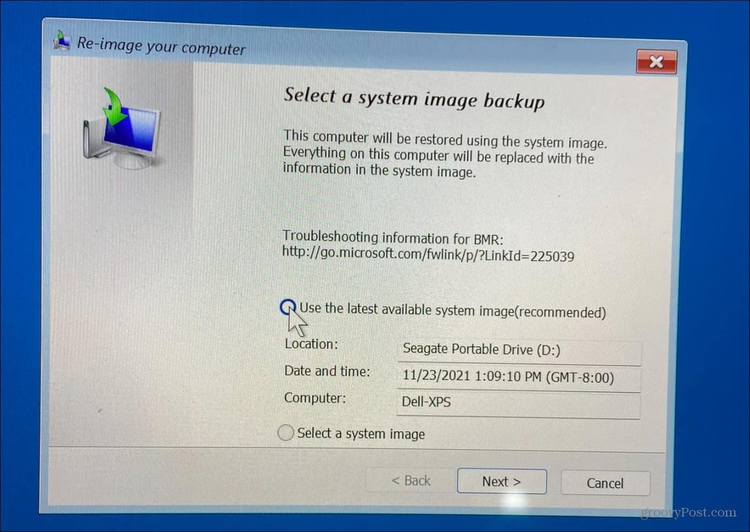 Comment récupérer Windows 11 à l'aide d'une sauvegarde d'image système