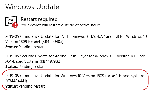 Windows 10 1809 mai Patch_Tuesday