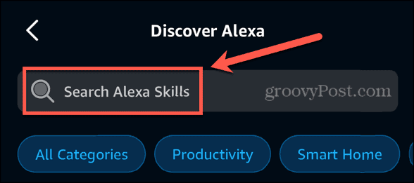 compétences de recherche d'applications Alexa