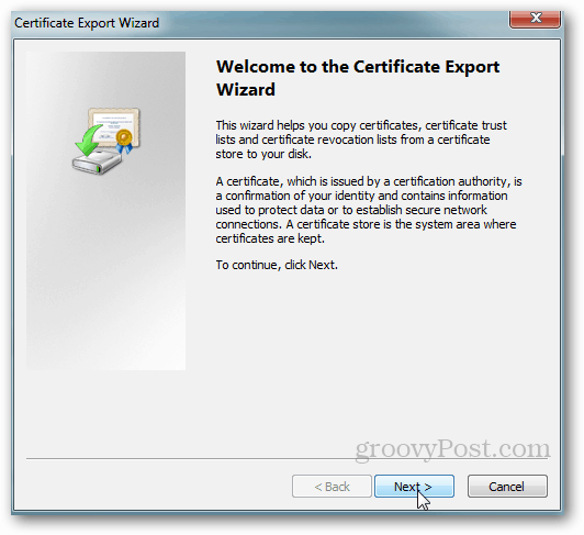 Exportation de certificats Windows