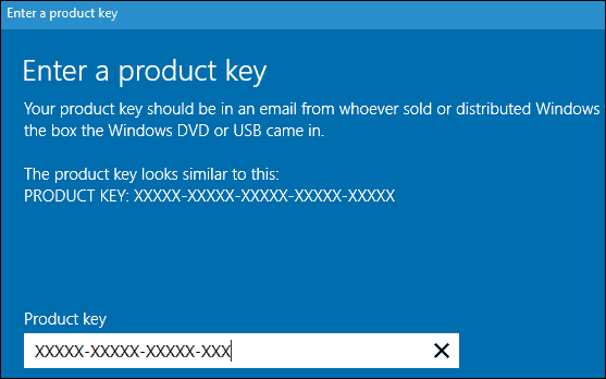 Modifier la clé de produit Windows 10