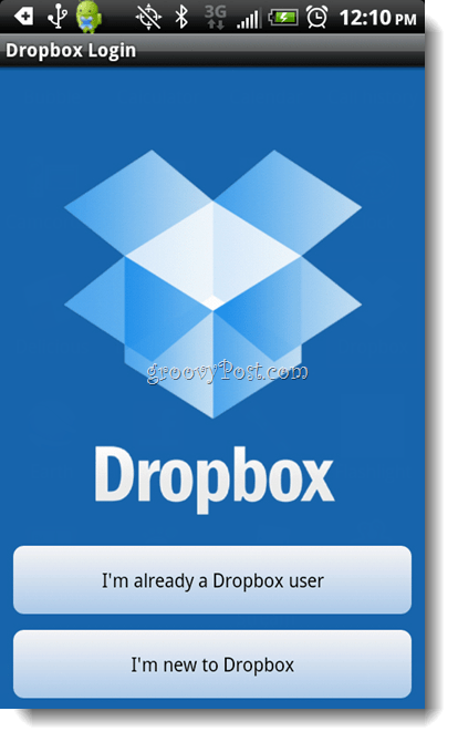 Android Dropbox Installer la connexion Dropbox