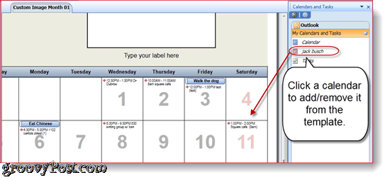 Impression de calendriers Outlook superposés